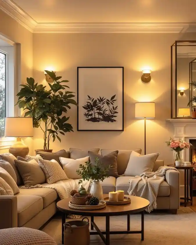 Hygge Glow: Warm Lighting and Natural Textures