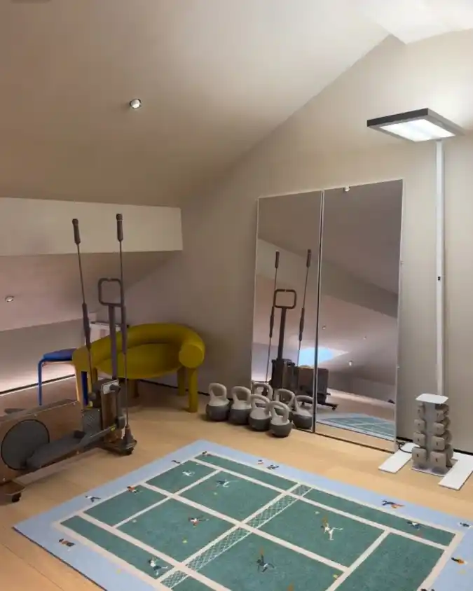 Attic Studio with Large Floor Mirror