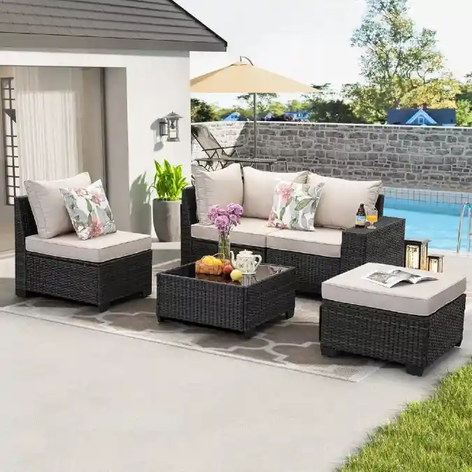 Modular Wicker Conversation Set