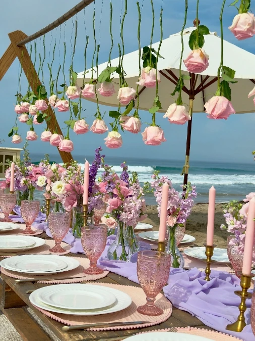 Hanging Rose Beach Picnic